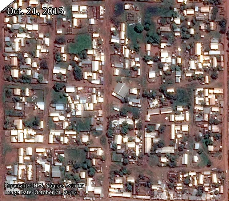 RCA : Des images satellites offrent une destruction systématique des quartiers musulmans