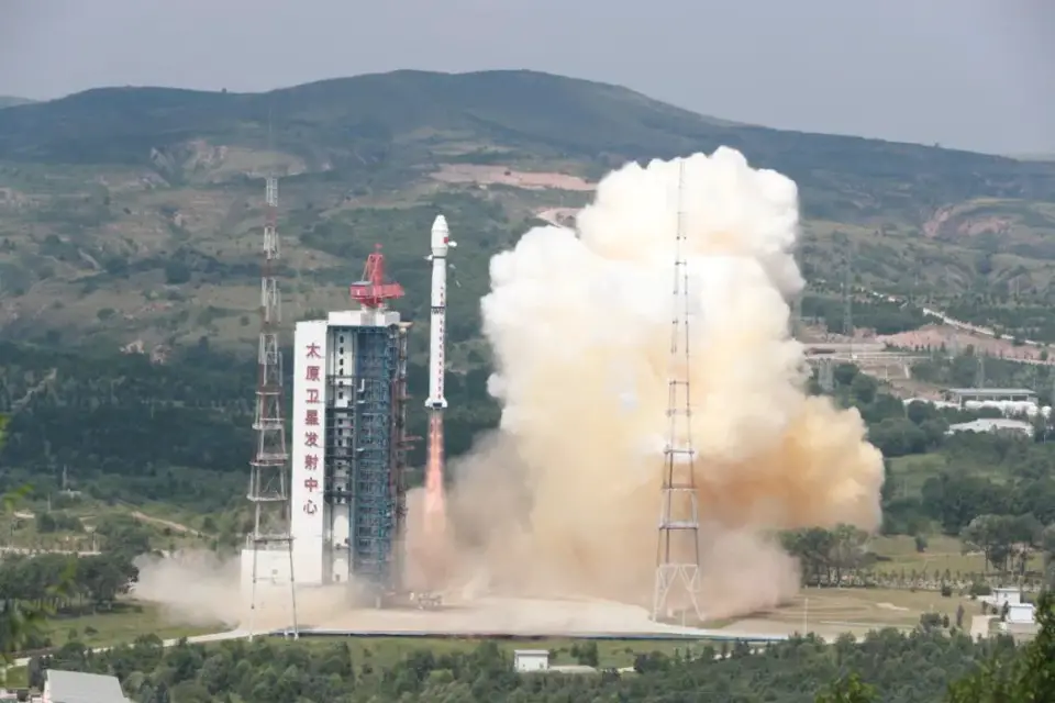 A terrestrial ecosystem carbon monitoring satellite, named “Goumang,” is sent into orbit from the Taiyuan Satellite Launch Center in north China’s Shanxi Province. (China National Space Administration/Zheng Taotao)
