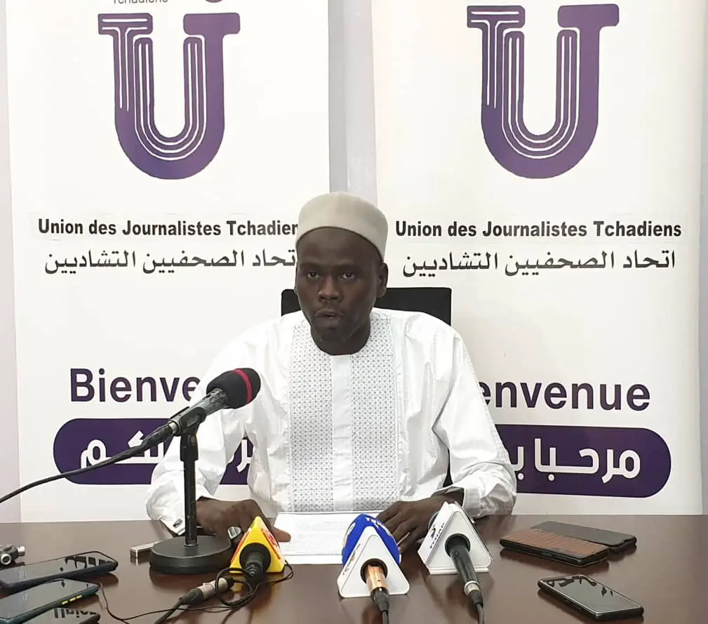 Le président de l'Union des journalistes tchadiens (UJT), Abbas Mahamoud Tahir. © Alwihda Info