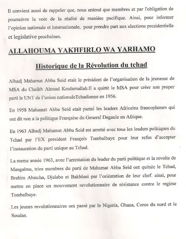 Le Tchad rend hommage à Mahamat Abba Seïd
