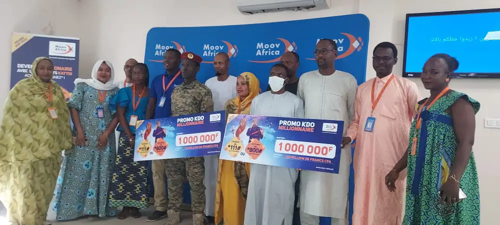 ​Tchad : Moov Africa prime 3 heureux gagnants de la promo KDO 2022 avec 1 000 000 Fcfa chacun