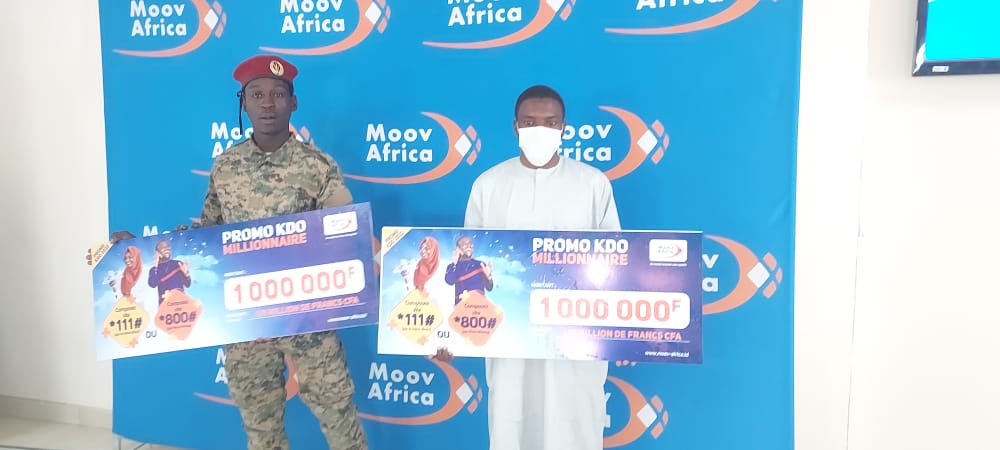 ​Tchad : Moov Africa prime 3 heureux gagnants de la promo KDO 2022 avec 1 000 000 Fcfa chacun