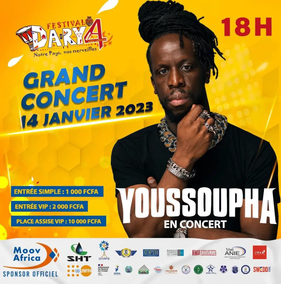 Festival Dary : l'artiste Youssoupha sera en concert au Tchad