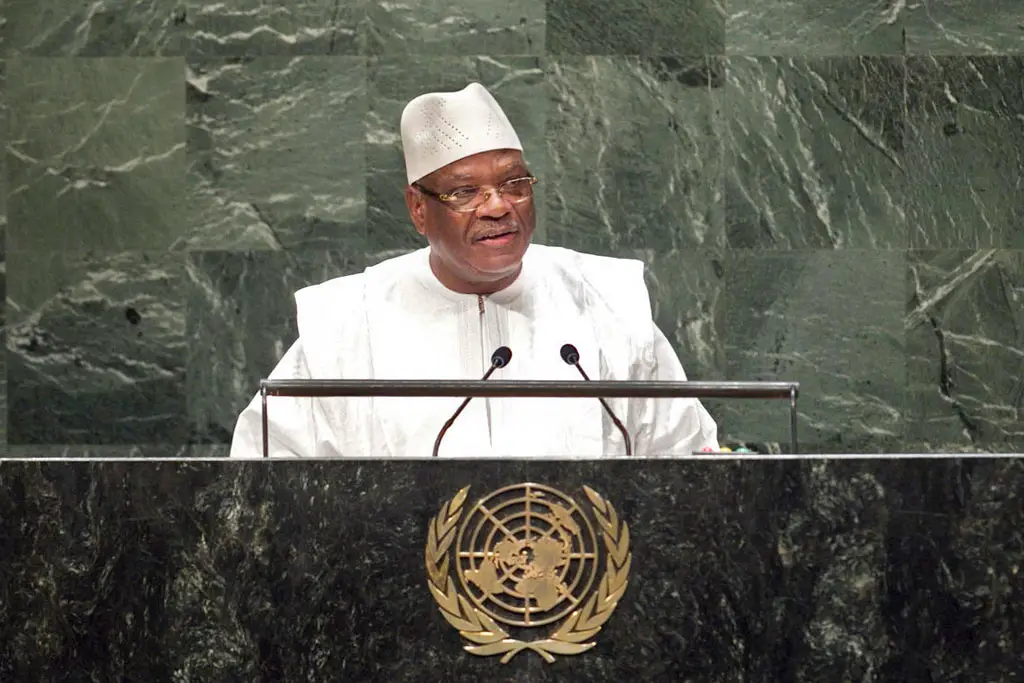 Le président du Mali, Ibrahim Boubacar Keita à la tribune de l’Assemblée générale de l’ONU. Crédit photo : Sources