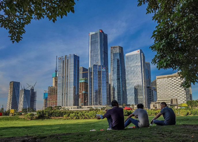 Photo shows the Qianhai & Shekou Area of Shenzhen, China (Guangdong) Pilot Free Trade Zone in south China's Guangdong province. (Photo by Wang Meiyan/People's Daily Online)