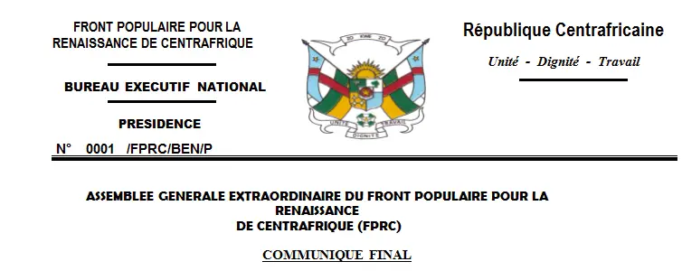 Centrafrique : Le FPRC accroit sa présence dans 10 régions militaires