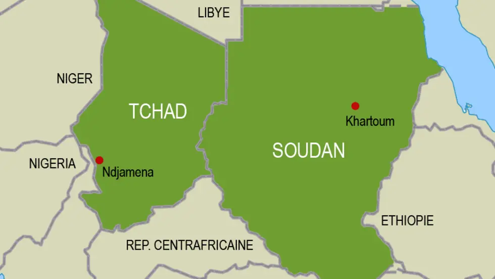 Le Tchad et le Soudan partagent une longue frontière de 1000 kms. © Carte / RFI