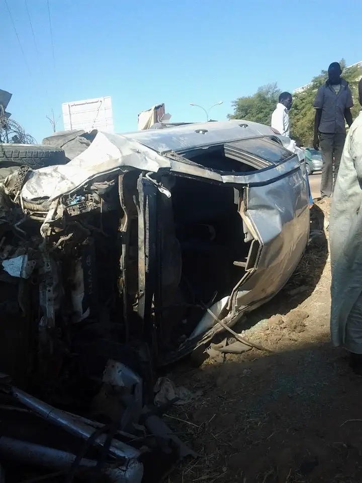 Tchad : Spectaculaire accident de la route à N'Djamena. Photo : Alwihda Info/Malick Mahamat Tidjani