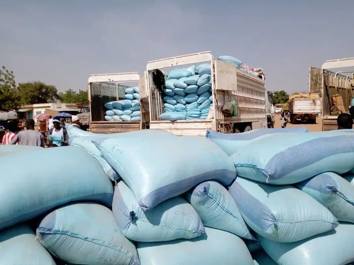 Des camions transportant des sacs de sesame dans la province de Sila. Crédits : Mahamat Issa Gadaya/Alwihda Info/Archives