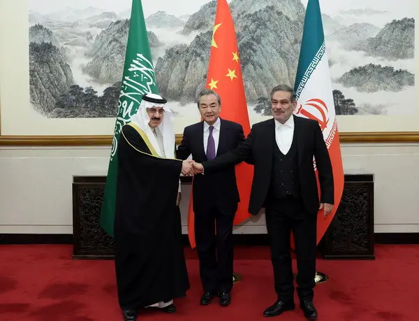 On March 10, 2023, Member of the Political Bureau of the CPC Central Committee and Director of the Office of the Central Commission for Foreign Affairs Wang Yi chaired the closing meeting of the talks between Saudi Arabia and Iran in Beijing. Minister of State and National Security Advisor Dr. Musaad bin Mohammed Al-Aiban of Saudi Arabia and Secretary of the Supreme National Security Council Admiral Ali Shamkhani of Iran were present.