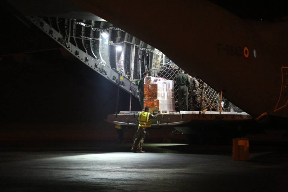 Un cargo militaire français achemine des vivres en Centrafrique. Credit photo : DIASPORA MEDIA