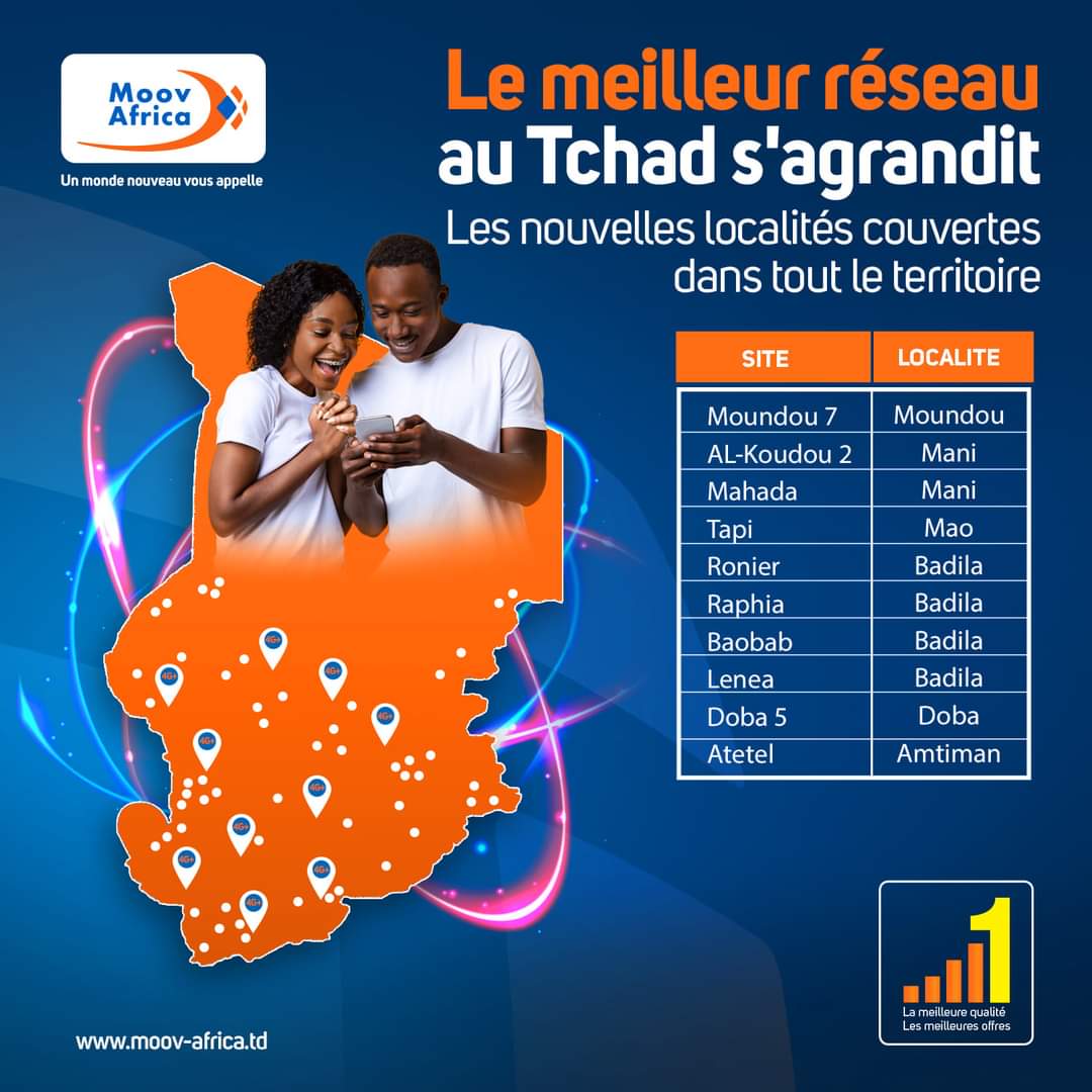 Tchad : Moov Africa étend et renforce son réseau afin de mieux servir sa clientèle