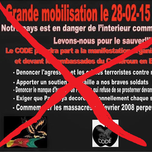 Boko Haram : Marche au Cameroun de soutien à l'armée le 28 février prochain, la réaction du CODE