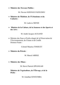 Gabon : Voici la liste du nouveau Gouvernement de la Transition