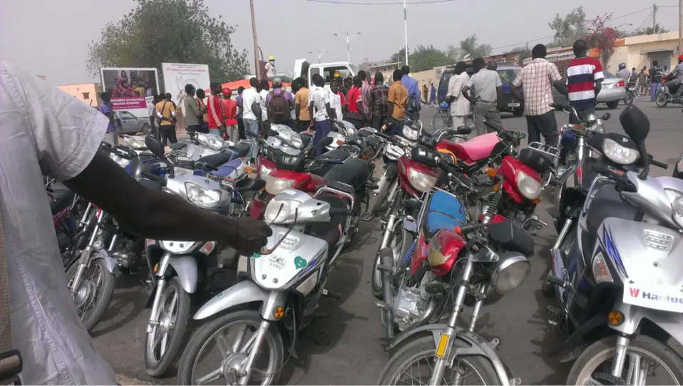 Des motos saisis par les forces de l'ordre à N'Djamena. Alwihda Info