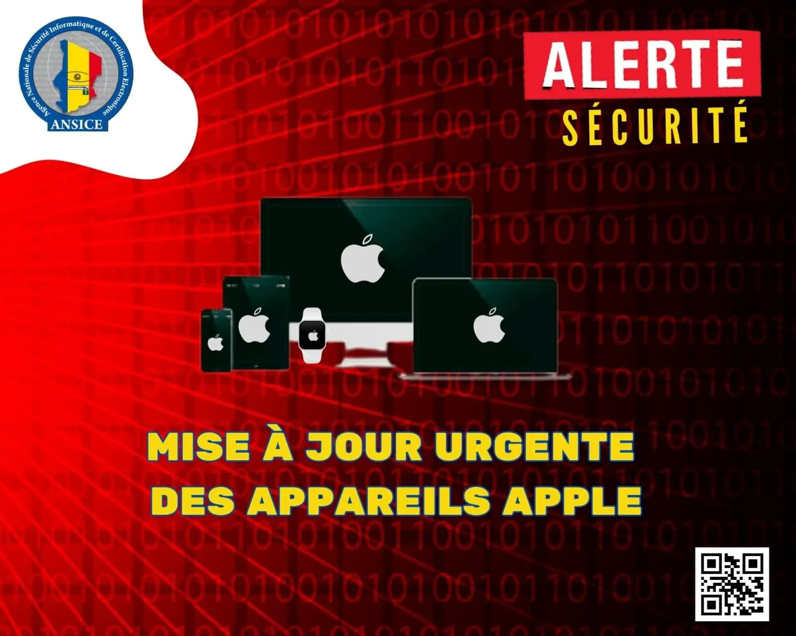 Tchad : l’ANSICE invite les utilisateurs d’Apple à mettre à jour leurs appareils