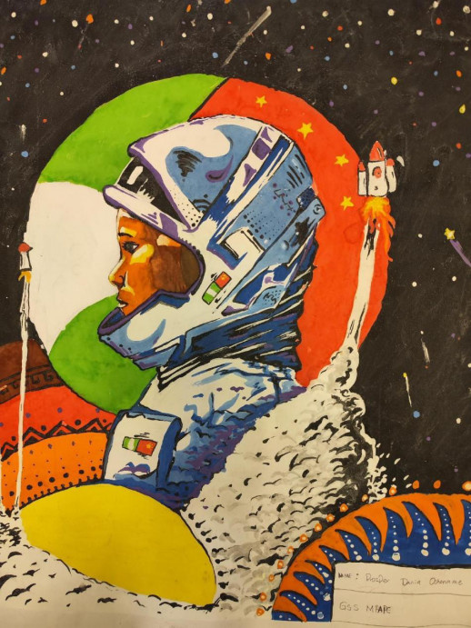 Photo shows the award-winning painting by young Nigerian artist Prosper Dania. (Photo provided by Prosper Dania)
