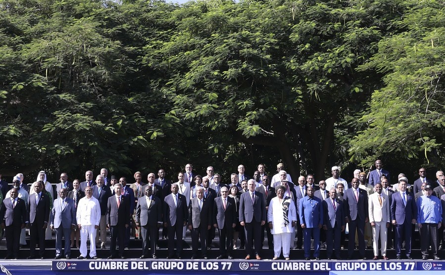 Delegates attending the Summit of the Group of 77 (G77) and China pose for a group photo in Havana, Cuba, Sept. 15, 2023. (Xinhua/Ding Haitao)