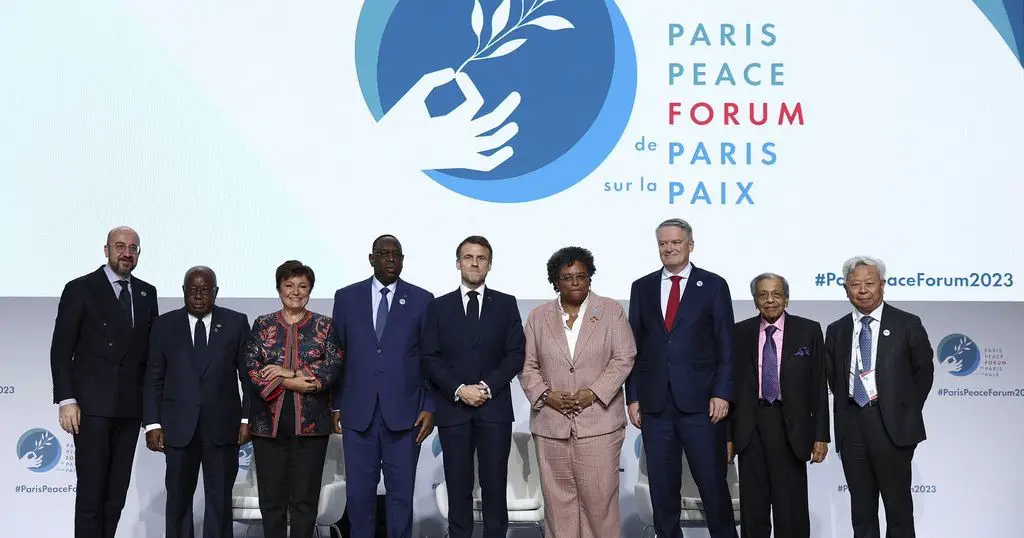 Délégués au Forum de Paris sur la Paix 2023. Photo : Stéphanie Lecocq/ AP.