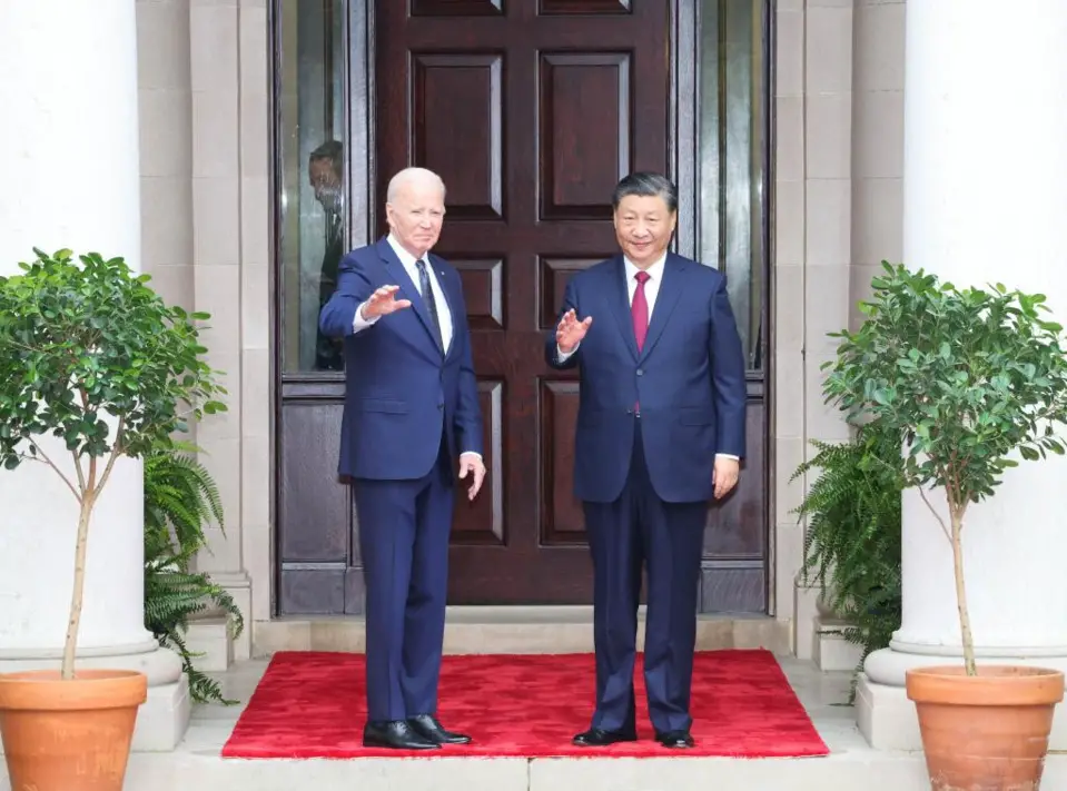 Chinese President Xi Jinping meets with U.S. President Joe Biden at Filoli Estate in the U.S. state of California, Nov. 15, 2023. (Xinhua/Ding Lin)