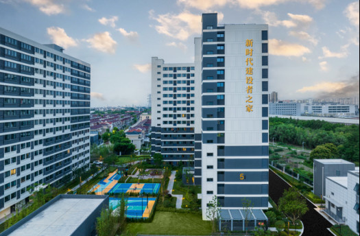 Photo shows a government-subsidized rental housing community in Minhang district, Shanghai. (Photo from the official account of the publicity department of the Communist Party of China Minhang district committee on WeChat)