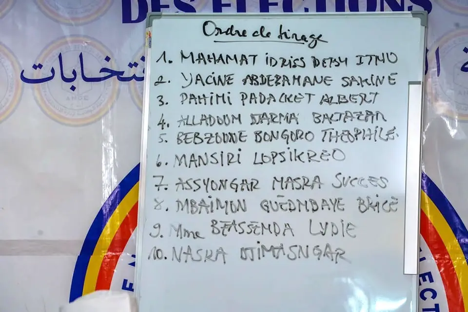 Présidentielle au Tchad : voici l'ordre des candidats sur le bulletin de vote