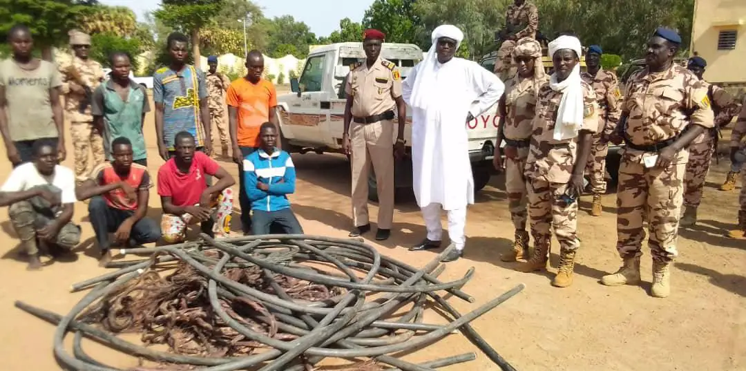 Tchad : Présentation aux autorités de huit présumés voleurs de câbles électriques du site pétrolier de Komé