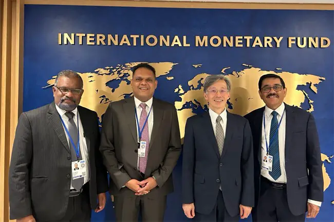Hauts responsables du FMI et de la Banque mondiale lors des réunions de printemps 2024. Photo : adaderana.lk