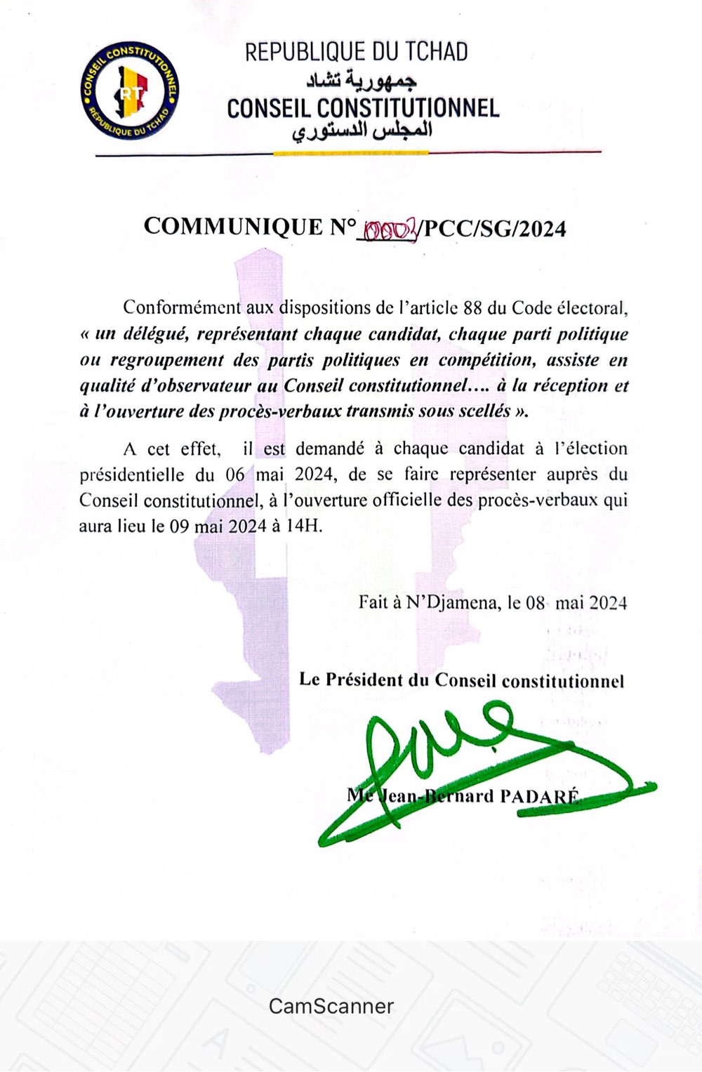 Présidentielle au Tchad : le Conseil constitutionnel annonce l'ouverture des procès-verbaux le 9 mai 2024