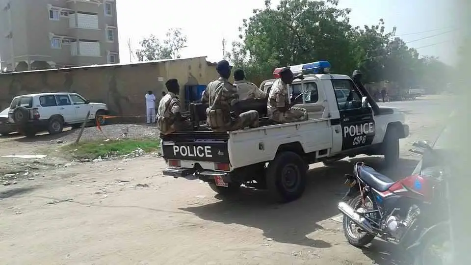 Un patrouille d'un véhicule de police à N'Djamena. Crédit photo : Sources