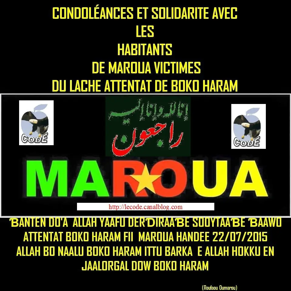 Attentats du mercredi 22 juillet 2015 à Maroua : Le Code s’en prend à Paul Biya 