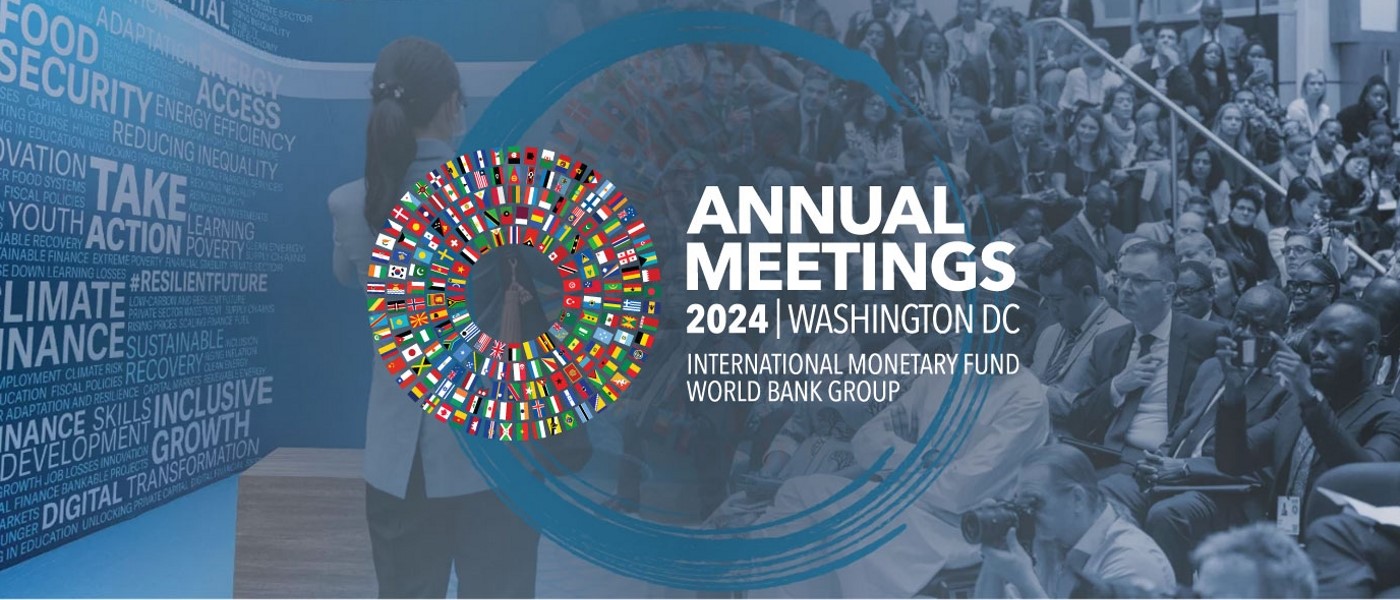 Bannière officielle des Assemblées annuelles. Photo : ifc.org Bannière officielle des Assemblées annuelles. Photo : ifc.org