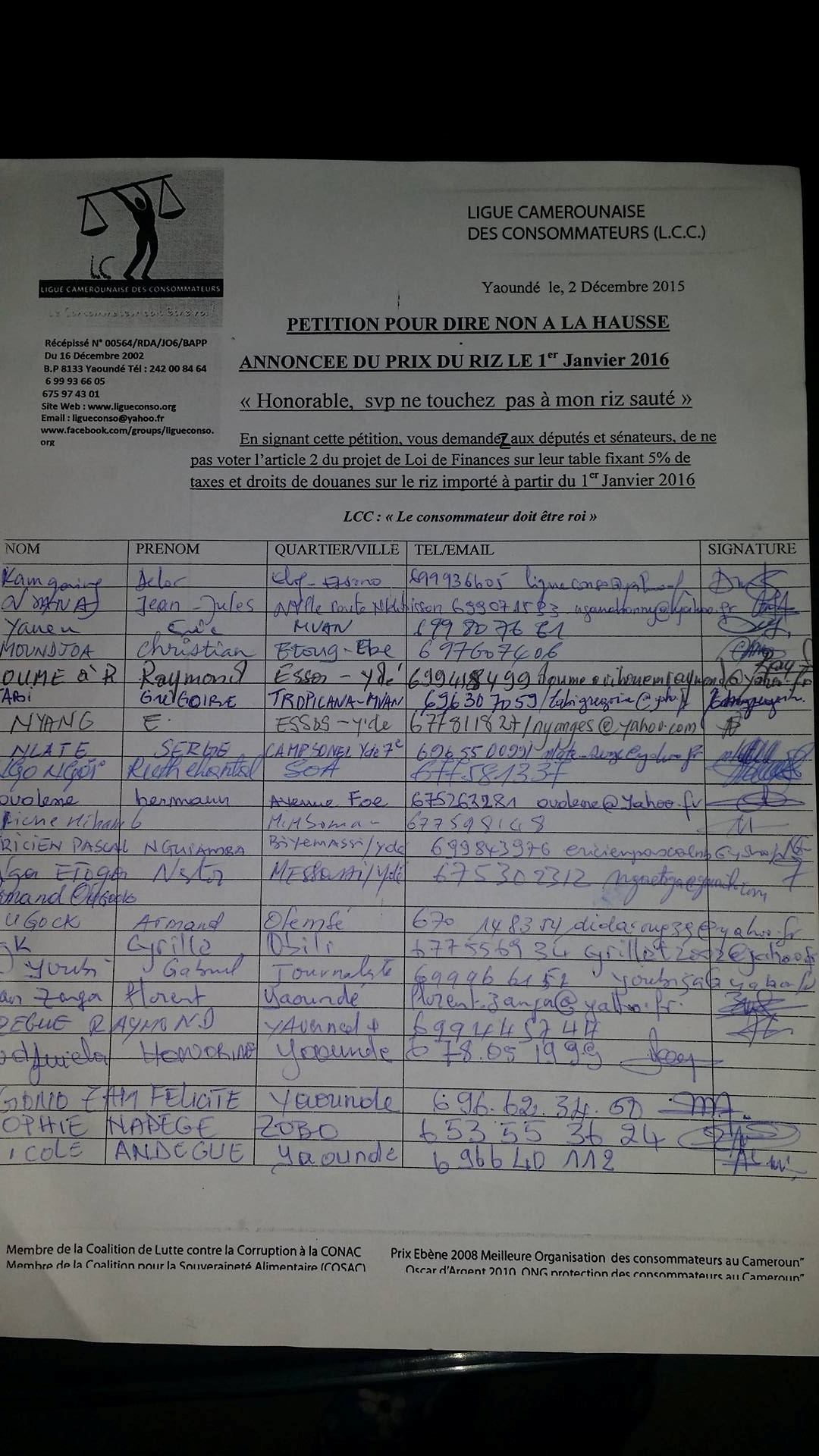 Déjà,plus d'un millier de signataires de la pétition à l'assaut de l'hémicycle dès lundi