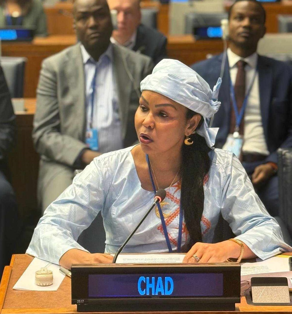 Mme Fatima Haram Acyl, Ministre Déléguée auprès du Ministre des Finances, du Budget, de l’Economie, du Plan et de la Coopération Internationale du Tchad.