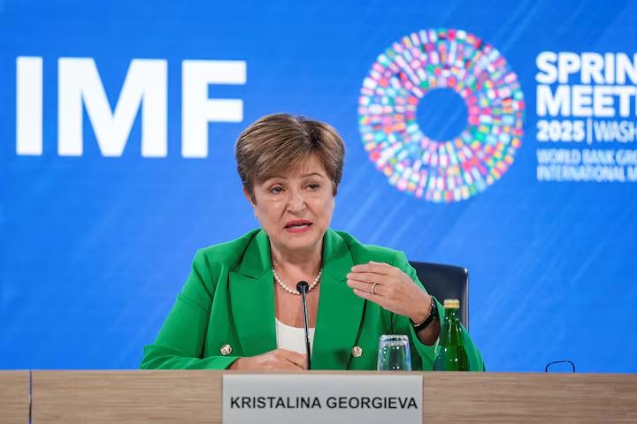 La directrice générale du FMI, Kristalina Georgieva, tient un point de presse lors des réunions annuelles de printemps 2025 du FMI et de la Banque mondiale à Washington, D.C., États-Unis, le 24 avril 2025. Photo : REUTERS/Ken Cedeno La directrice générale du FMI, Kristalina Georgieva, tient un point de presse lors des réunions annuelles de printemps 2025 du FMI et de la Banque mondiale à Washington, D.C., États-Unis, le 24 avril 2025. Photo : REUTERS/Ken Cedeno