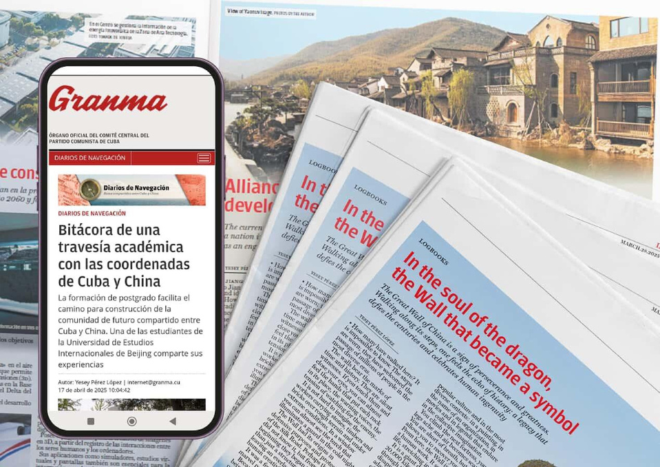 Photo features the "Diarios De Navegacion" column in both of the Granma newspaper and its digital application. (Photo provided by Granma)