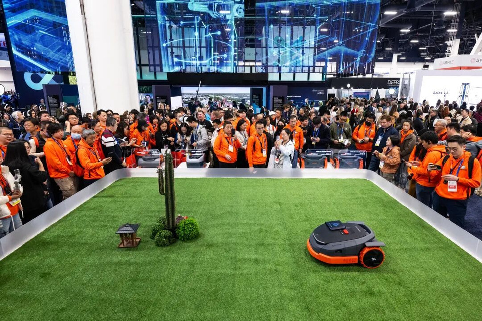 A robotic mower developed by Segway-Ninebot is exhibited at the International Consumer Electronics Show 2025. (Photo provided by Segway-Ninebot)