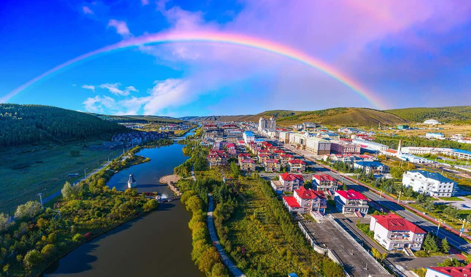 Photo shows cityscape of Arxan, Xing'an league, north China's Inner Mongolia autonomous region. (Photo provided by the publicity department of Arxan)