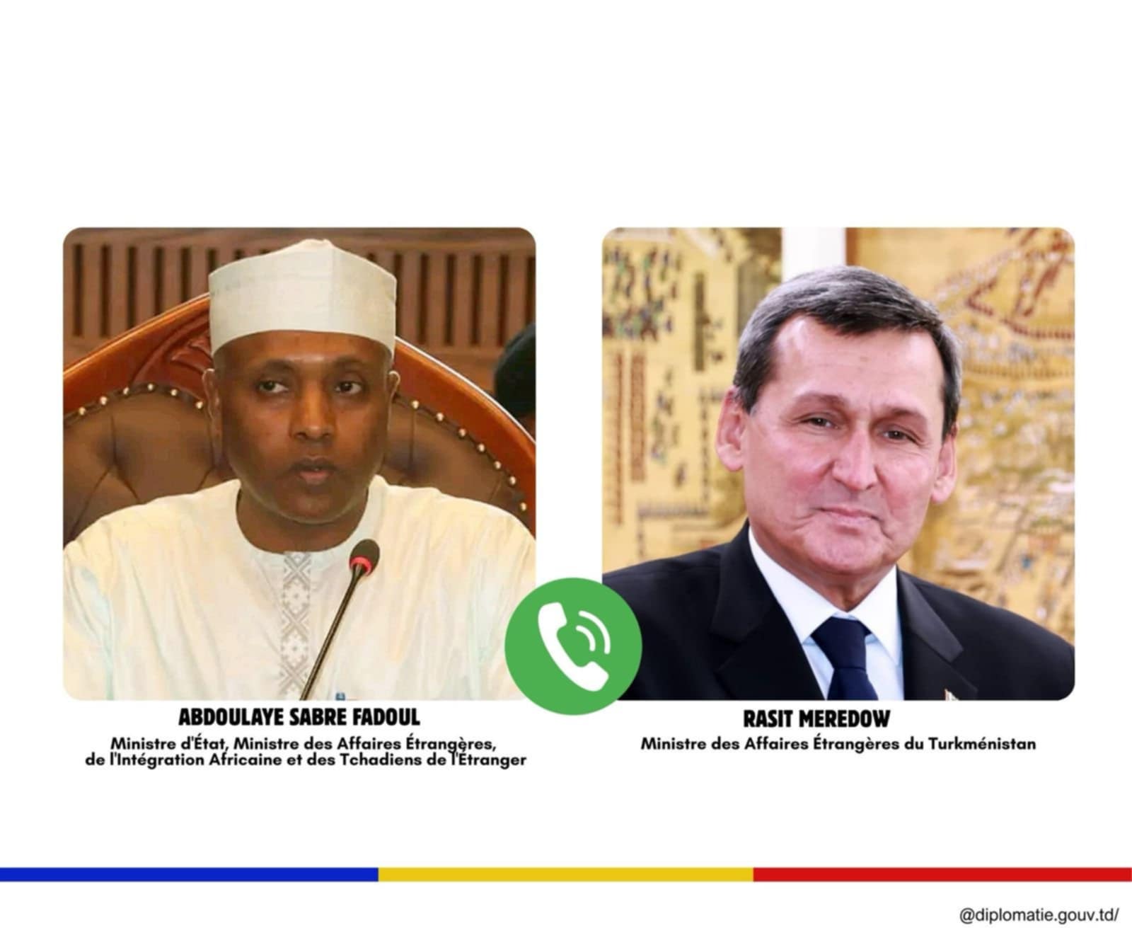 Tchad-Turkménistan : échanges téléphoniques entre le ministre d'Etat avec son homologue turkmène