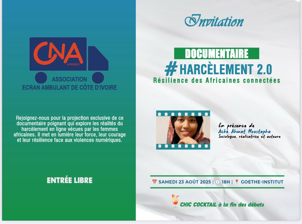Abidjan : le Goethe-Institut met à l’honneur le cinéma tchadien avec “#Harcèlement 2.0” de Ache Ahmat Moustapha