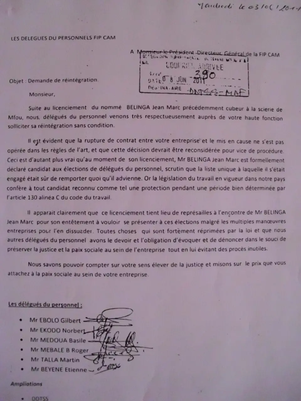 CAMEROUN : FIPCAM, les délégués du personnel s’opposent à la décision du directeur général.