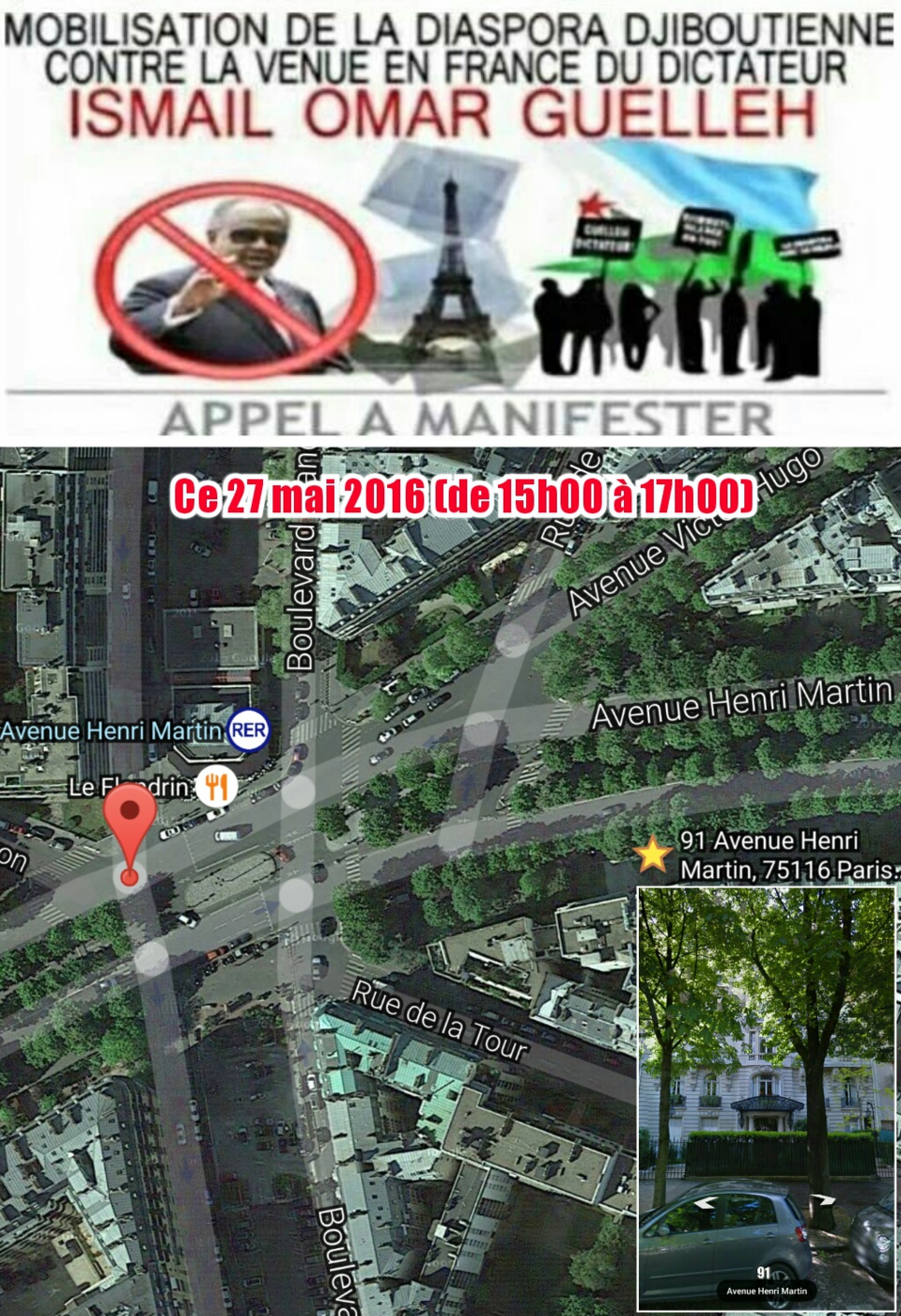 Appel à manifester de la diaspora Djiboutienne en France. Appel à manifester de la diaspora Djiboutienne en France.