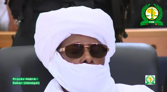 Capture d'écran Rts. Hissein Habré ce lundi 30 mai lors du verdict de son procès.