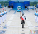 A humanoid robot carries the torch of the 15th National Games in Shenzhen, south China's Guangdong province.
