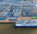 Automobiles are about to be shipped overseas at Nansha automobile terminal of Guangzhou Port in south China's Guangdong province. (Photo/Lyu Huadang)