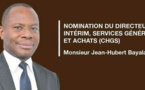 BAD : nomination du Directeur par intérim, Services généraux et Achats