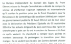 RCA : Le conseil des sages du FDPC déclare la guerre au pouvoir et fait allégeance au FPRC