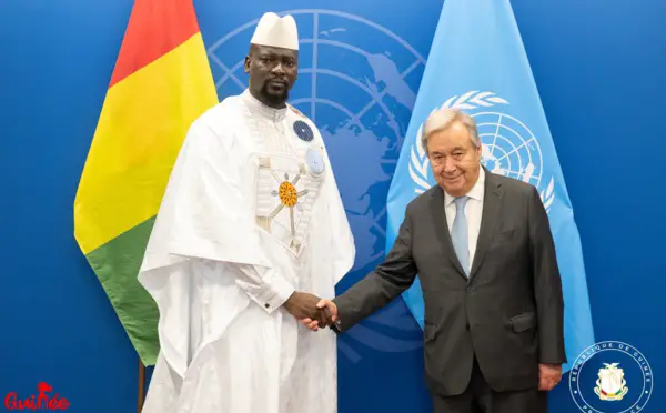 New York : le colonel Mamadi Doumbouya reçu par le SG de l'ONU après son discours