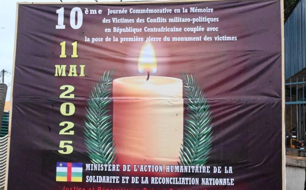 La République Centrafricaine commémore la 10e journée des victimes des crises