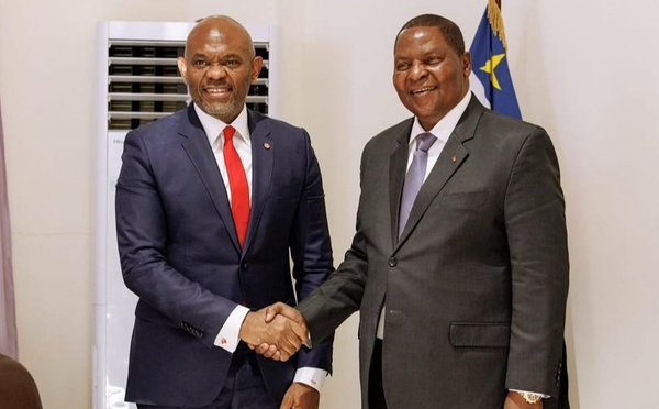 RCA : le président Faustin Archange Touadéra échange avec l'entrepreneur nigérian Tony Elumelu